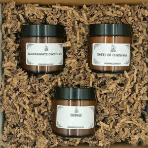 Zestaw Elegancja Natury – 3 Świece z Wosku Sojowego